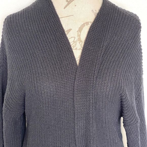 Melrose Market Womens Size Small Open Cardigan Sweater Black Bell Sleeve Knit - Picture 4 of 12